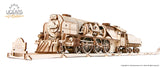 Ugears V-Express Steam Train With Tender ★Mechanical 3D Puzzle Kit Model Toys Gift Present Birthday Xmas Christmas Kids Adults