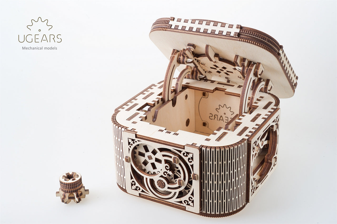 Ugears Treasure Box ★Mechanical 3D Puzzle Kit Model Toys Gift Present Birthday Xmas Christmas Kids Adults