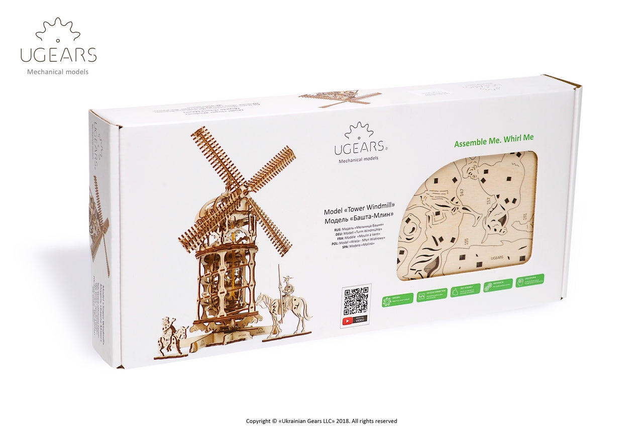 Ugears Tower Windmill ★Mechanical 3D Puzzle Kit Model Toys Gift Present Birthday Xmas Christmas Kids Adults