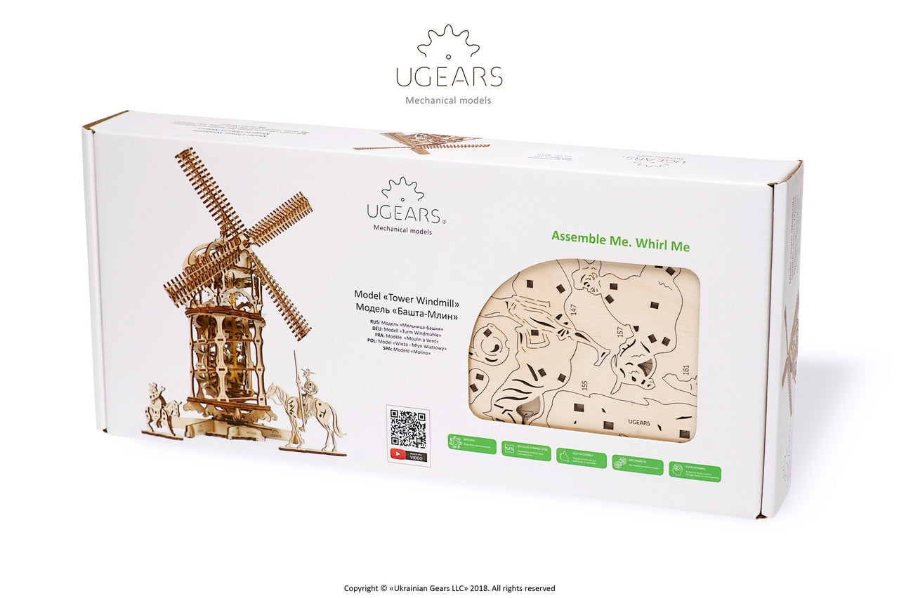 Ugears Tower Windmill ★Mechanical 3D Puzzle Kit Model Toys Gift Present Birthday Xmas Christmas Kids Adults