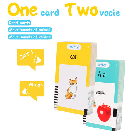 Bilingual Talking Flash Cards Reader Machine Device Flashcards Kids Toddlers Baby Educational Toys Speech Therapy Learning