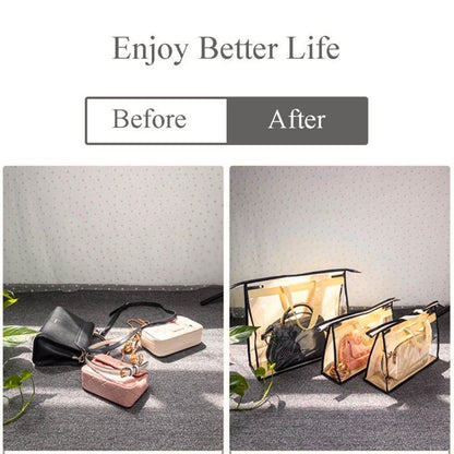 Transparent PVC Handbag Dust Cover Hanging Storage Organizer Closet Protector Wardrobe Bag