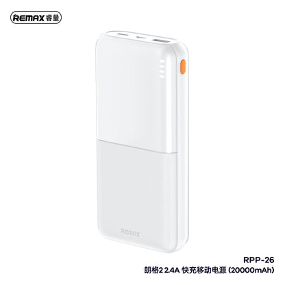 Remax RPP-26 Lango II 20000mAh 3C CCC Certified Power Bank PowerBank Portable Battery Charger Type-C