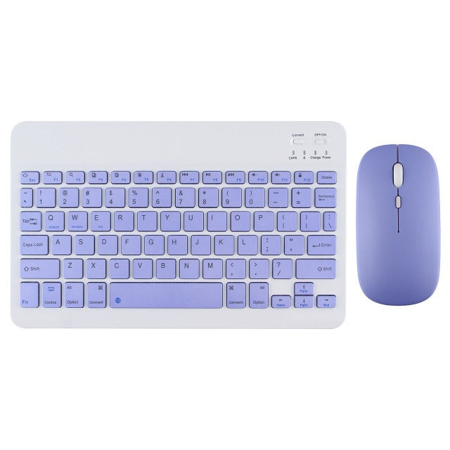10 Inch Wireless Bluetooth Keyboard + Wi-Fi Mouse Set Rechargeable Tablet Smartphone Laptop Windows
