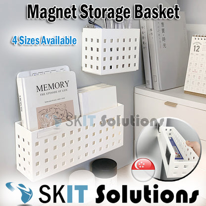 Magnetic Storage Basket Fridge Rack Bathroom Kitchen Hanging Shelf Organizer Box Easy Portable Compartment Magnet