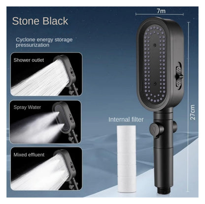 3 Mode High Pressure Shower Head Eco Water Saving Adjustable ShowerHead One-Key Stop Spa Massage Bathroom Accessories