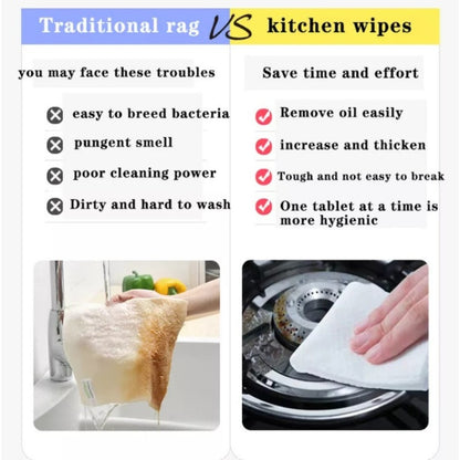 80s Kitchen Wipes Heavy Grease Oil Removal Large Thick Sheet Antibacterial Home Stove Sink Essential