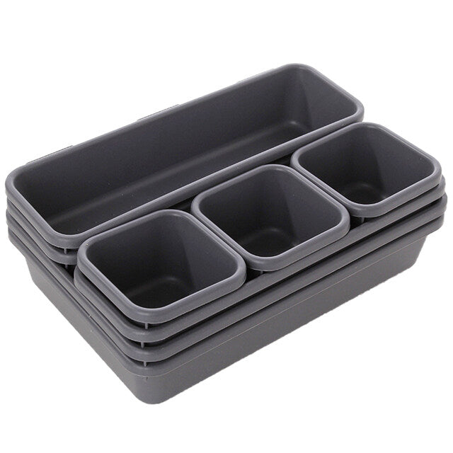 8pc / Set Drawer Storage Box Organizer Stationery Cosmetics Makeup Brush Holder Kitchen Cutlery Trays Jewelry Organiser