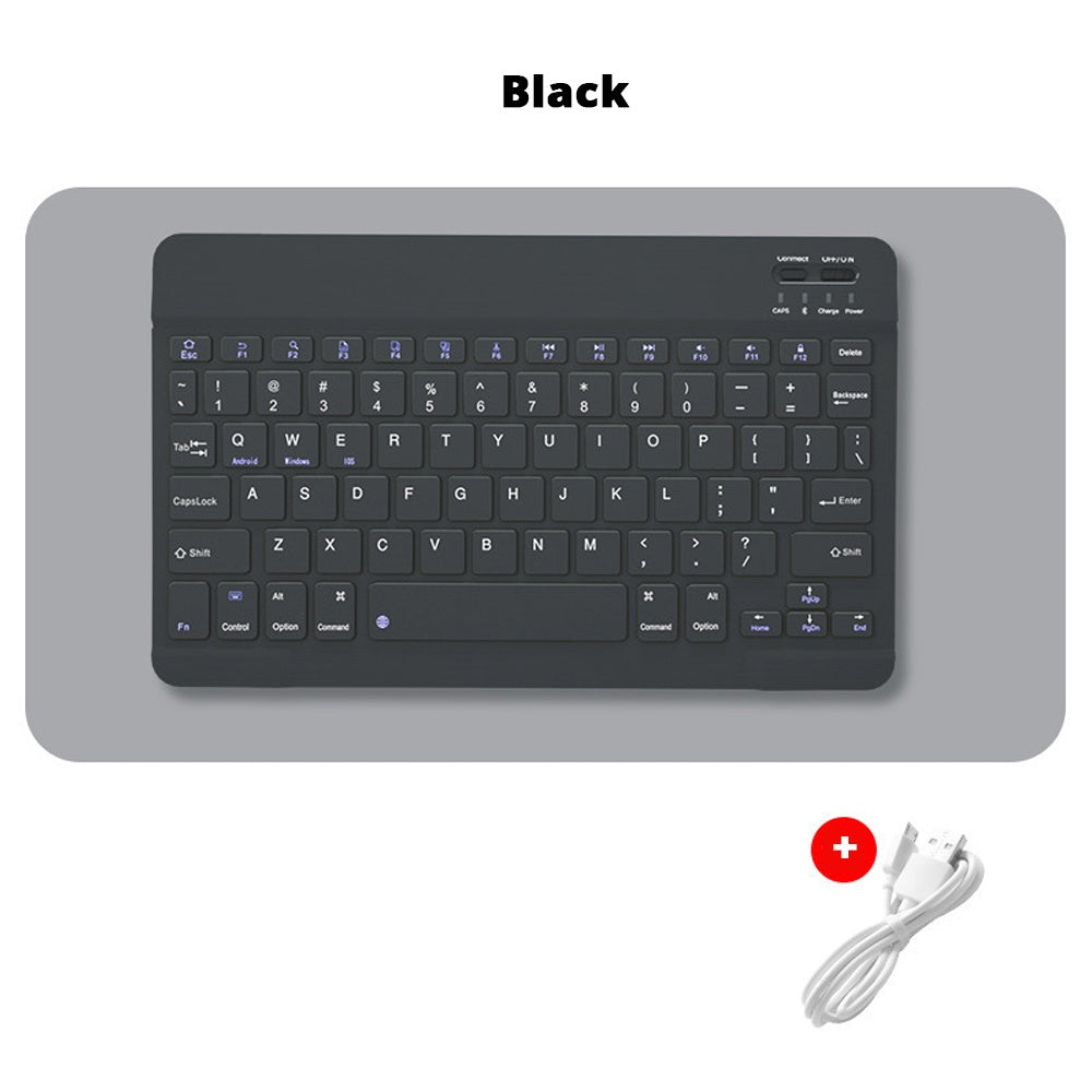 10 Inch Wireless Bluetooth Keyboard + Wi-Fi Mouse Set Rechargeable Tablet Smartphone Laptop Windows