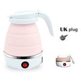 600ML Mini Folding Electric Travel Water Kettle 304 Stainless Steel Food Grade Silicone Kitchen Foldable Kettles Teapot