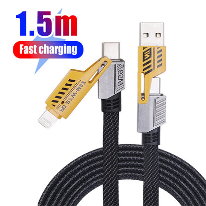 1M/1.5M/2M 4 In 1 65W 27W Super Fast Charging Mobile Phone Data Cable Type-C/USB To C/IOS Charger