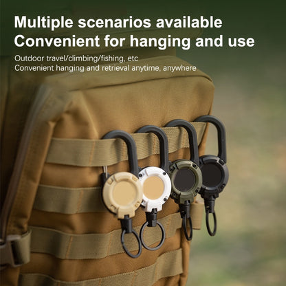 Heavy Duty Retractable Buckle Keychain Reel Rope Steel Wire Cable Key Holder Carabiner Badge Outdoor