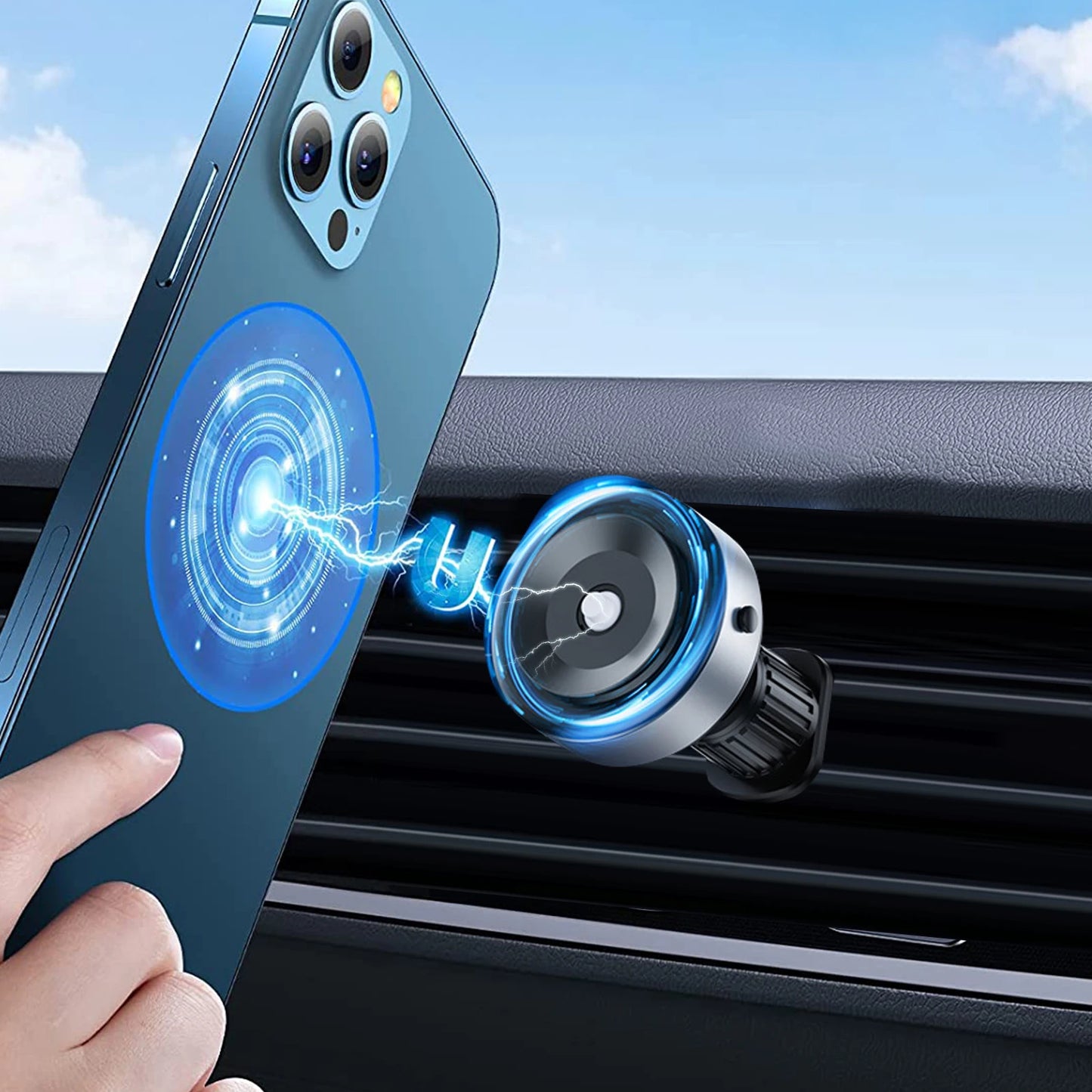 Vacuum Adsorption Suction Car Air Vent Mobile Phone Holder Mount Bracket + Wireless Charging Charger