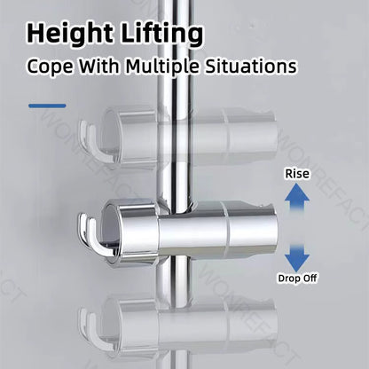 Shower Head Bracket Showerhead Rail Slider with Hook Universal Slide Bar Holder Bathroom Accessories