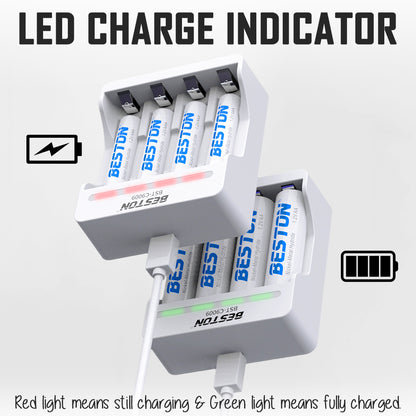 Beston Ni-MH Rechargeable Battery AA AAA FREE CASE Double Triple A LED USB Charger Set for Toys Mouse