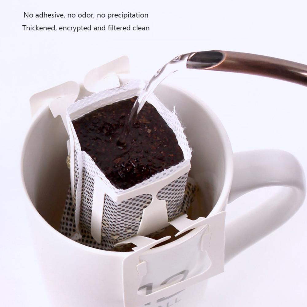 Disposable 50pcs Coffee Filter Paper Dripper Hanging Ear Style Disposable Drip Bag for Office Travel