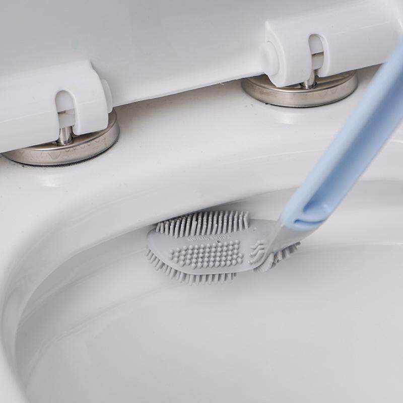 Long Handle Toilet Cleaning Brush Free Hanging Hook Sticker Soft Rubber Golf Silicone Hanging Bathroom Washing Tool