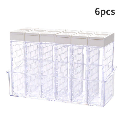 Transparent Spice Storage Box Salt Pepper Shaker Multi-Purpose Seasoning Condiment Container Jar Set