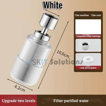 360° Swivel Tap Aerator Faucet Filter Dual Mode High Pressure Kitchen Water Purifier Anti-Splash Head