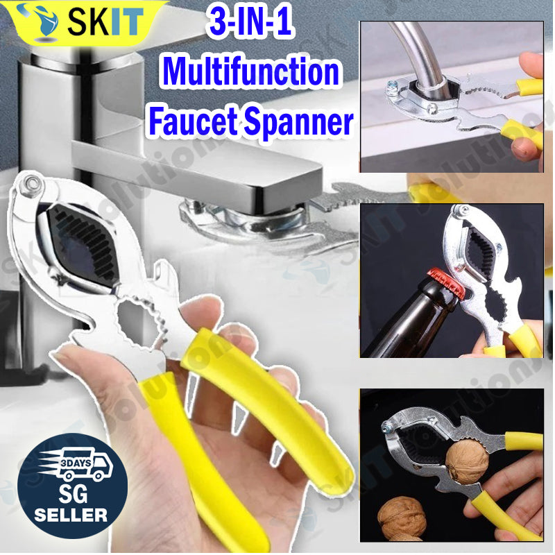 3IN1 Faucet Spanner Aerator Wrench Bubbler Removal Tool Kitchen Sink Tap Spout Repair Disassembly