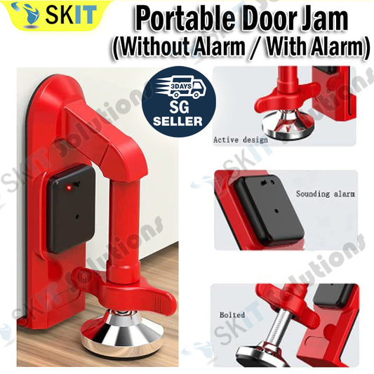 Portable Door Lock Door Stop Jam Alarm Travel Security Jammer Self Defense Home Anti-Theft Safety