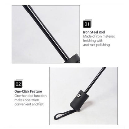 Automatic Foldable Umbrella Auto Open Close UV Protection Windproof 8 Rib Rain Auto Folding Umbrella