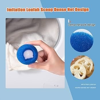 4pc/pack Magic Washing Machine Sponge Laundry Ball Hair Removal Decontamination Anti Tangle Reusable