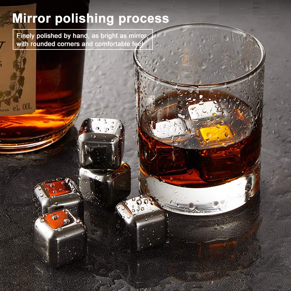 Rapid Cooling Stainless Steel Ice Cube 304 Reusable Set Kit Tongs Tray Beer Wine Whiskey Cocktail