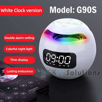 Mini Ball Wireless LED Display Alarm Clock Bluetooth 5.0 Speaker TF Card FM Radio Music Player Mic