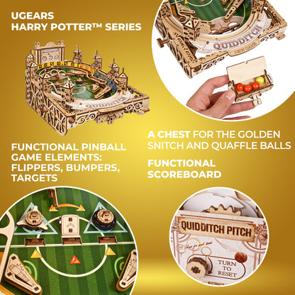 UGEARS Harry Potter Quidditch Pinball Machine 3D Puzzle