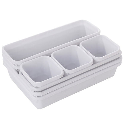 8pc / Set Drawer Storage Box Organizer Stationery Cosmetics Makeup Brush Holder Kitchen Cutlery Trays Jewelry Organiser