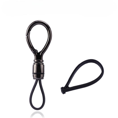 Car Hanging Rope Keychain Metal Key Holder Rotatable Key Ring Silicone Loop for Car Motorcycle Keys