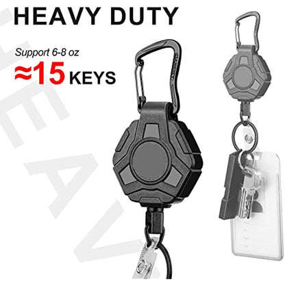 Heavy Duty Retractable Badge Reel Keychain Id Holder Card Clip Student ID Worker Tag Cover Case