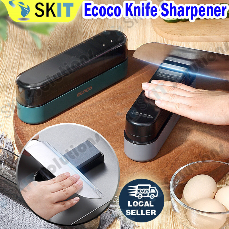 Ecoco Kitchen Knife Sharpener 4 Stage Handheld Sharpening Tool Scissors Blade Cleaver Whetstone Grit