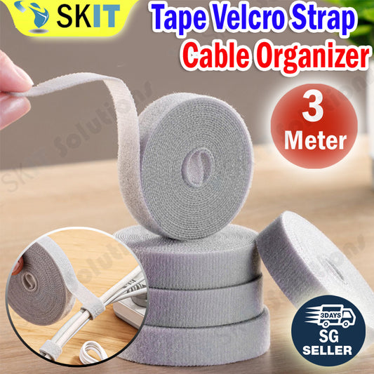 3M Hook and Loop Roll Nylon Velcro Cable Tie Reusable Wire Organizer Management Strap Cord Holder