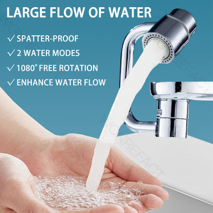 1080° Rotating Brass Bathroom Faucet Extender 2 Mode Water Saving Basin Sink Aerator Filter Nozzle