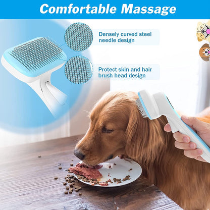 Self-Cleaning Pet Grooming Brush for Cats & Dogs