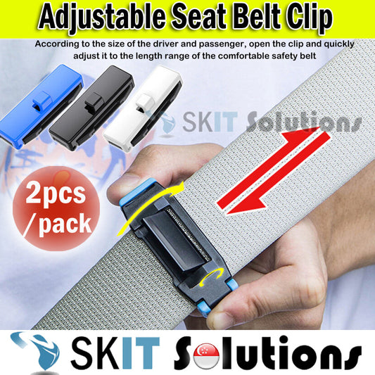 2PCS Adjustable Car Safety Seat Belt Holder Stopper Buckle Clamp Portable Vehicle Belt Clip Seatbelt