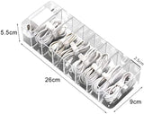 Clear 8 Compartments Plastic Cable Wire Storage Box 8 Grids Organiser Case Container with Lid Cover Free 10pc Cable Tie