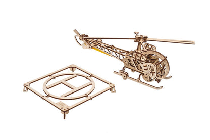 Ugears Mini Helicopter 3D Mechanical Model Wooden Puzzle DIY Kits