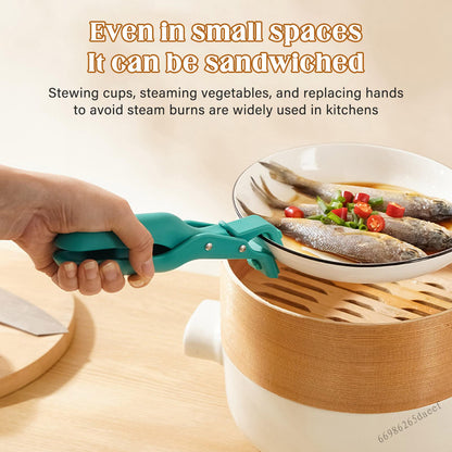 Anti-Scalding Clip Non-Slip Hot Plate Gripper Kitchen Bowl Clamp Heat Resistant Durable Silicone Tong