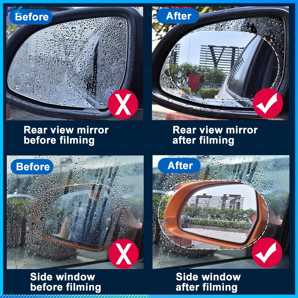 2PCS Anti-Rain Car Side Rearview Mirror Window Rainproof Film Anti-Fog Waterproof Protective Sticker