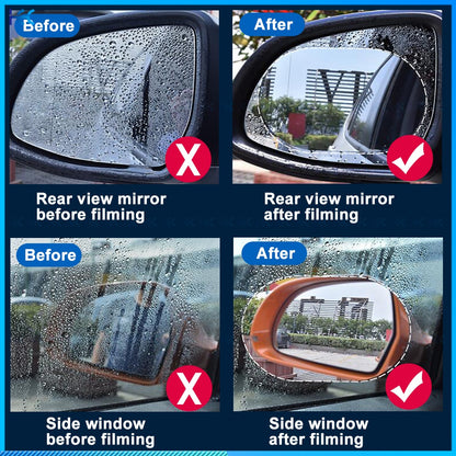 2PCS Anti-Rain Car Side Rearview Mirror Window Rainproof Film Anti-Fog Waterproof Protective Sticker