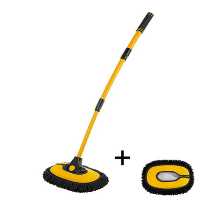 2-In-1 Car Cleaning Brush Telescoping Long Handle Mop Chenille Microfiber Broom Pole Car Wash Tool