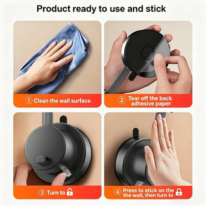 Adjustable Shower Head Suction Cup Holder Showerhead Bracket No Drill FREE Wall Mount Bathroom Bidet