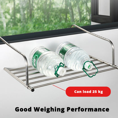 Basic/Retractable Foldable Stainless Steel Clothes Drying Rack Window Balcony Garment Hanging Stand Ledge Fence Laundry