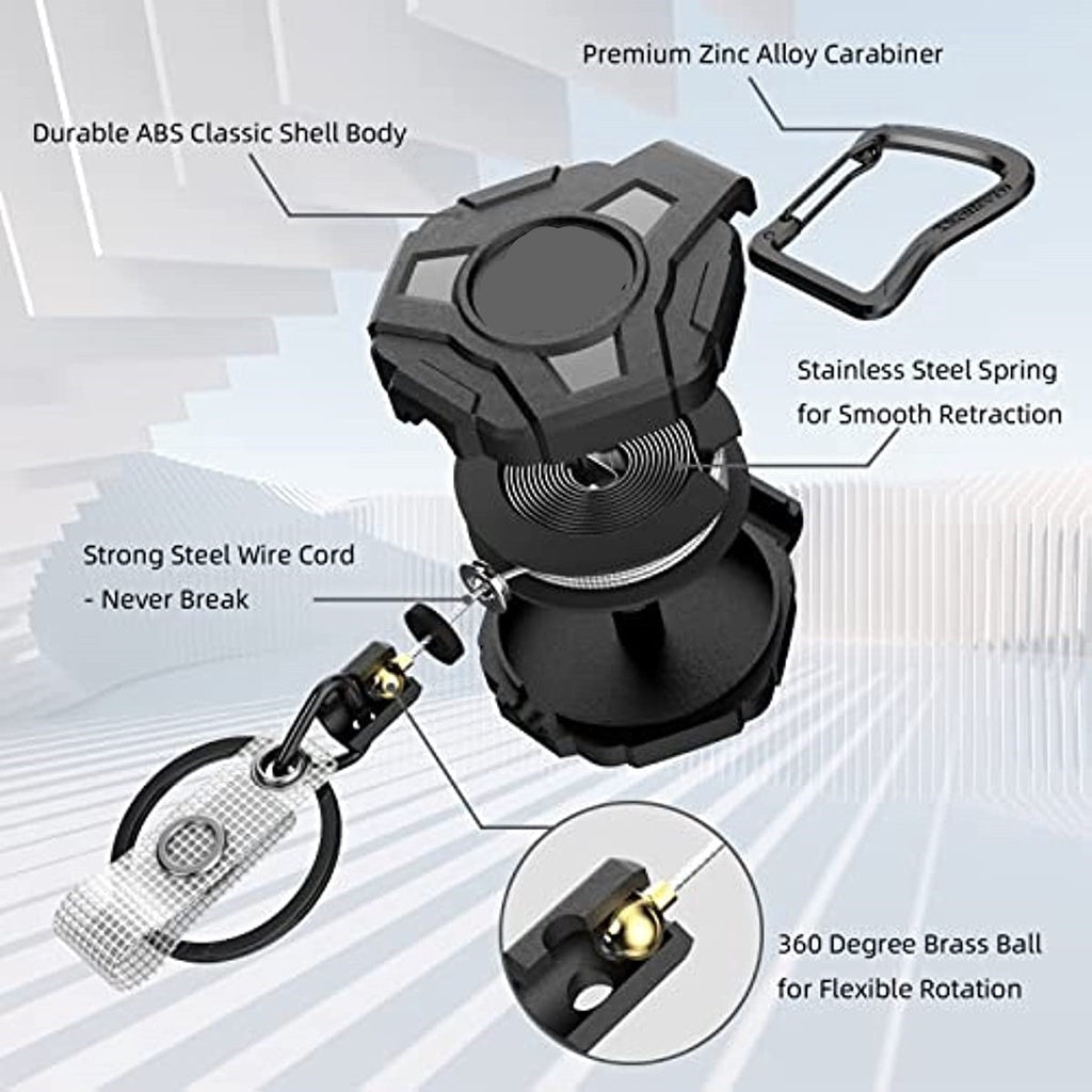 Heavy Duty Retractable Badge Reel Keychain Id Holder Card Clip Student ID Worker Tag Cover Case
