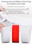 PVC Waterproof Self-Adhesive Sealing Wonder Tape Strip for Bathroom Bathtub Toilet Washing Basin Wall Kitchen Sink Stove Edge Countertop Floor Caulk