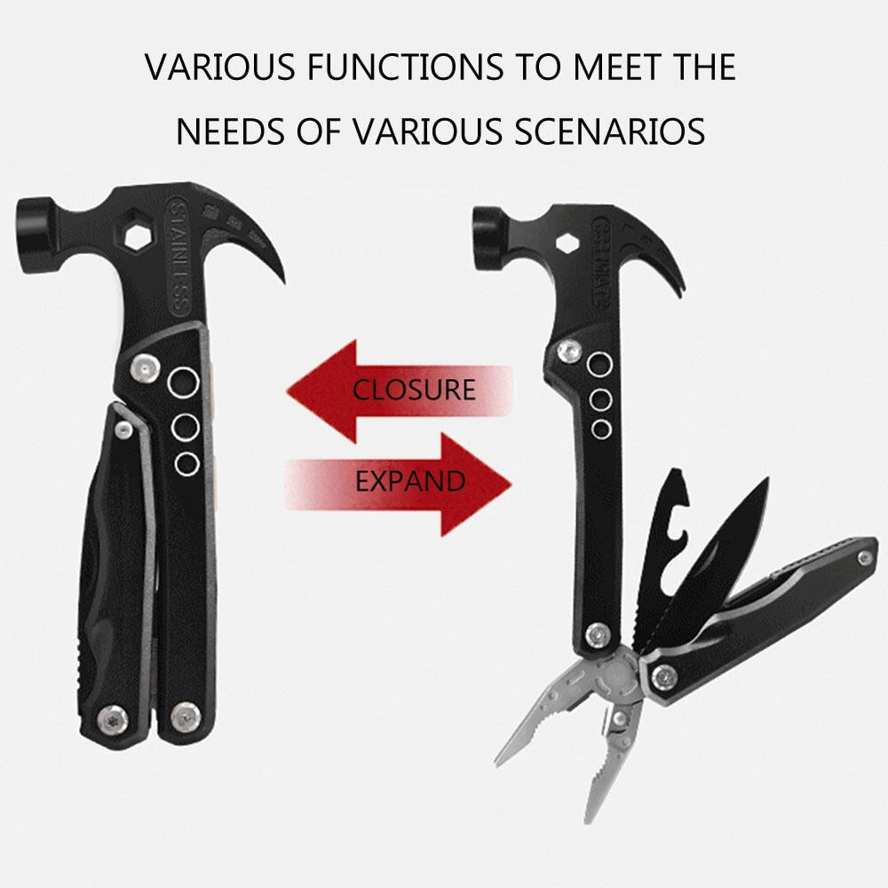 12in1 Multi-Tool Claw Hammer MultiTool Stainless Steel Tool Set Outdoor Camping Hunting Fishing Hiking Accessories