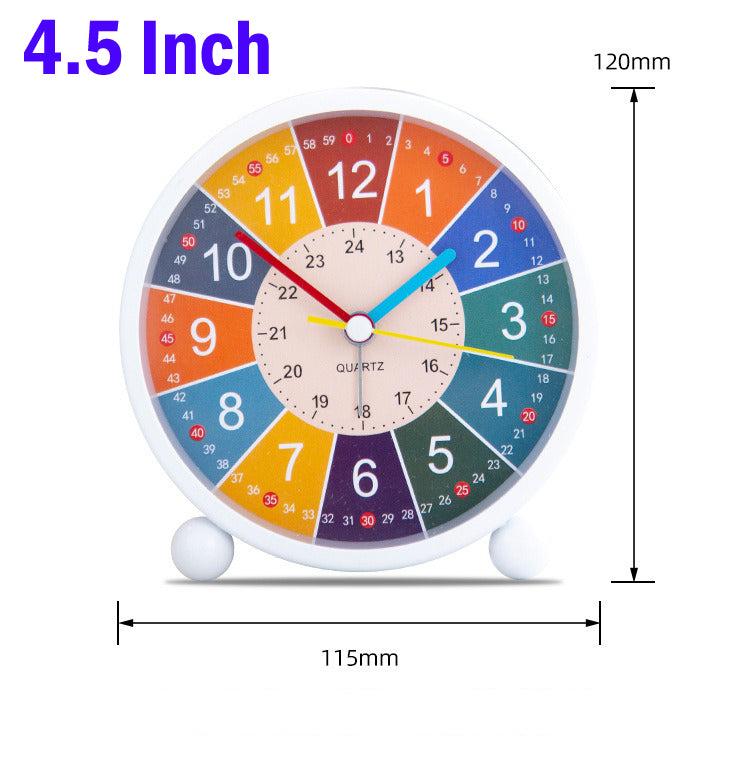 3.5 4.5 Inch Cute Silent Kids Educational Alarm Clock USB AA Battery Table Night Light Non-Ticking